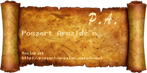 Poszert Arszlán névjegykártya
